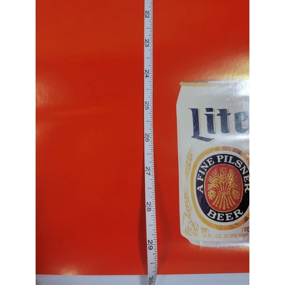 Vintage Miller Lite Beer Halloween Spider‎ Web Red Poster NEVER DISPLAYED
